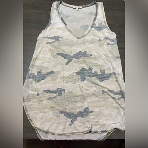 Express Gray and Blue Camo Tank Top